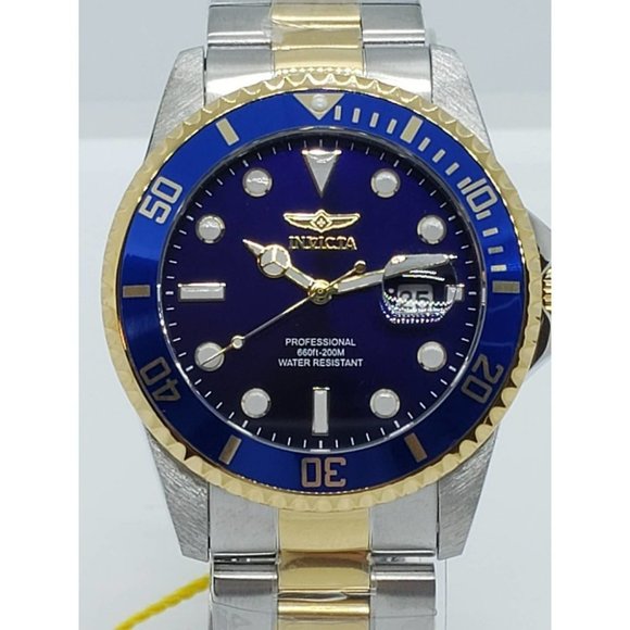 Invicta Men Pro Diver Quartz Watch Blue Gold 33268 - Picture 1 of 11